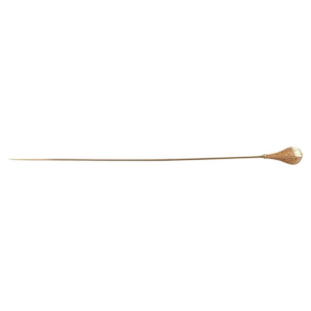 14 Karat Yellow Gold Long Hat Pin #19392
